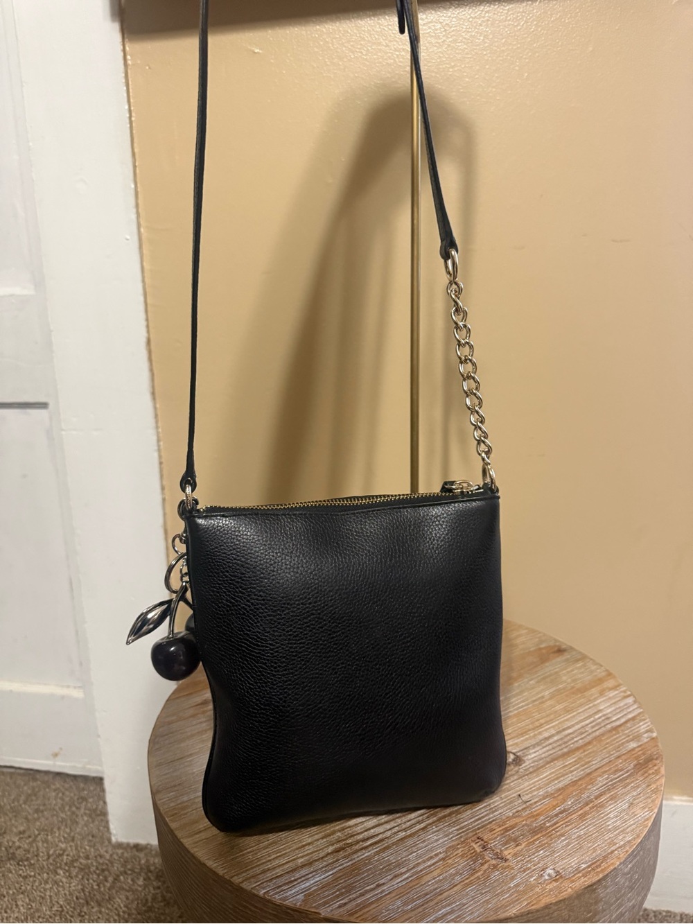 Coach Black Leather Crossbody Bag with Gold Hardware Cherries not include - Picture 2 of 6